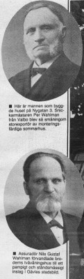Snickare Per och Assurador Nils Gustaf Wahlman