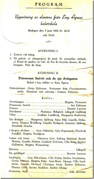 Emys Balettskola 1950