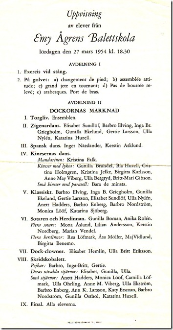 Emys Balettskola 1954