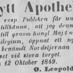 Apotekare Leopold Silléns annons
