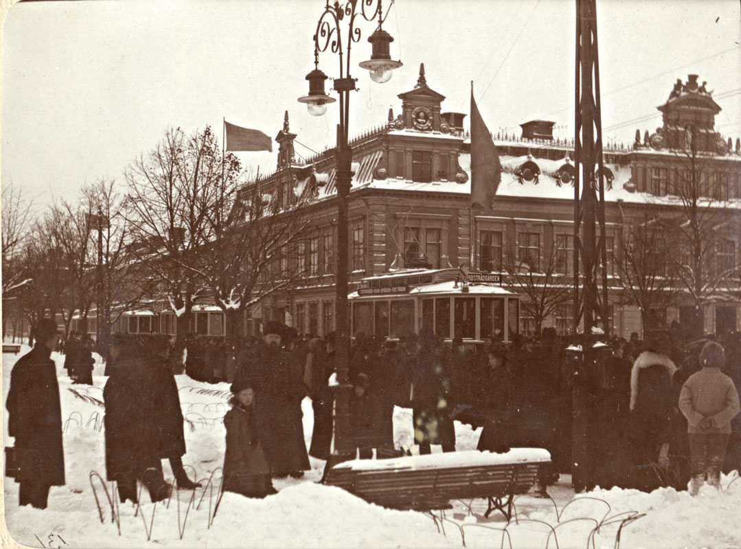 Spårvagnsinvigningen 13 november 1909 på Esplanden